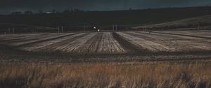 Превью обои поле, трава, вечер