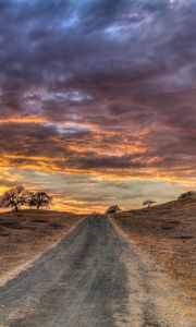 Превью обои поле, трава, закат, hdr