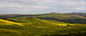 Превью обои поля, италия, montalcino, tuscany, природа