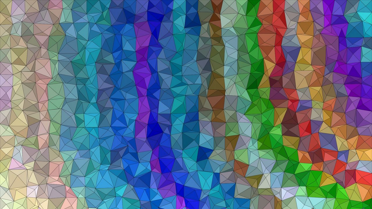 Обои полигон, треугольники, разноцветный, выпуклый, объем