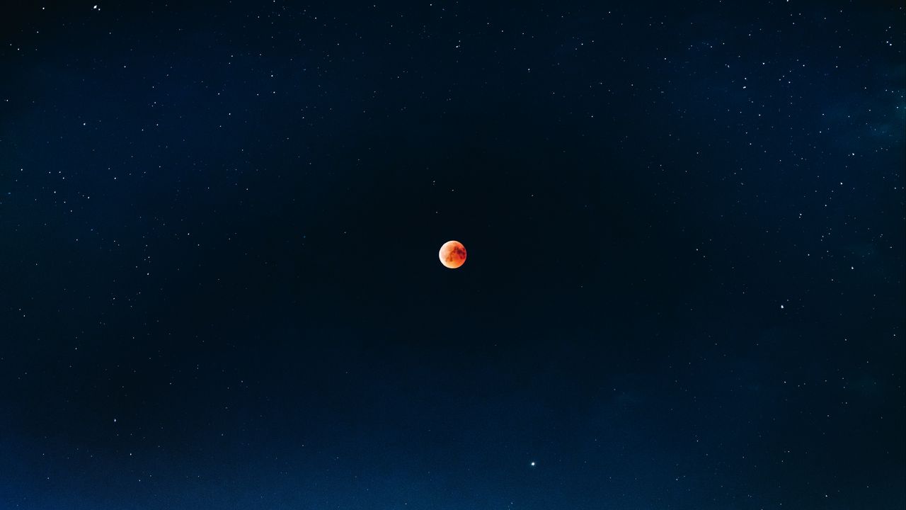 Обои полнолуние, красная луна, затмение, огненная луна
