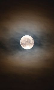 Превью обои полнолуние, луна, ночь, облака