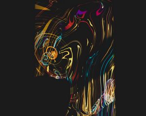 Превью обои полосы, разноцветный, искажение, черный