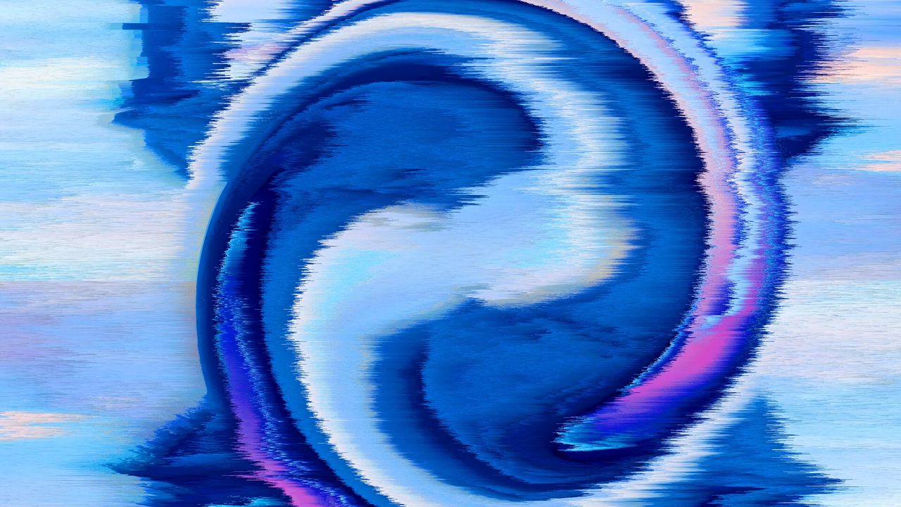 Обои помехи, рябь, синий, абстракция