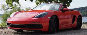 Превью обои porsche 718 boxster, porsche, автомобиль, красный