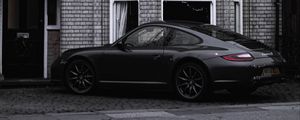 Превью обои porsche 911 carrera s, porsche, автомобиль, спорткар, черный, вид сбоку