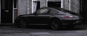 Превью обои porsche 911 carrera s, porsche, автомобиль, спорткар, черный, вид сбоку