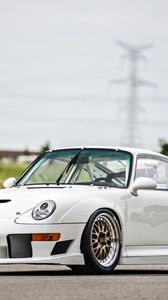 Превью обои porsche 911, gt2, белый, вид сбоку