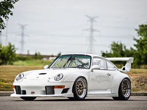 Превью обои porsche 911, gt2, белый, вид сбоку