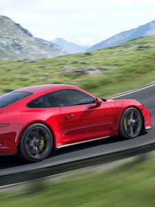 Превью обои porsche 911 gt3, авто, машина, автомобили, машины, горы, скорость