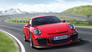 Превью обои porsche 911 gt3, авто, машина, автомобили, машины, поворот, красный