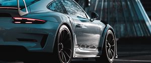 Превью обои porsche 911 gt3 rs, porsche, автомобиль, спорткар, белый, вид сбоку