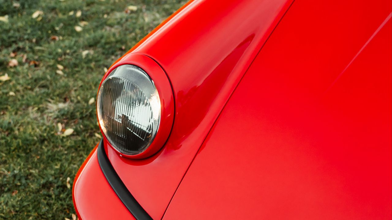 Обои porsche 911, porsche, автомобиль, красный, фара