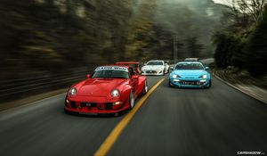 Превью обои porsche 911, porsche, автомобиль, красный, спорткар