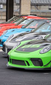 Превью обои porsche 911, porsche, автомобили, спорткары, разноцветный