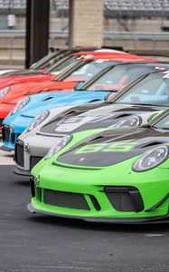 Превью обои porsche 911, porsche, автомобили, спорткары, разноцветный