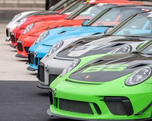 Превью обои porsche 911, porsche, автомобили, спорткары, разноцветный