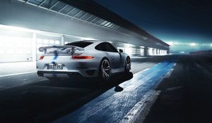 Превью обои porsche, 911, turbo, вид сзади