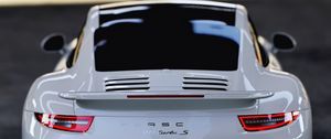Превью обои porsche 911 turbo s, porsche 911, porsche, спорткар, вид сзади