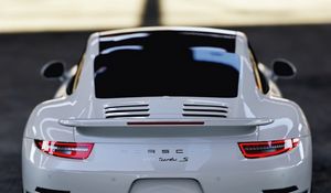 Превью обои porsche 911 turbo s, porsche 911, porsche, спорткар, вид сзади