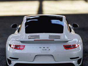 Превью обои porsche 911 turbo s, porsche 911, porsche, спорткар, вид сзади