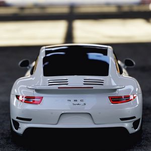 Превью обои porsche 911 turbo s, porsche 911, porsche, спорткар, вид сзади