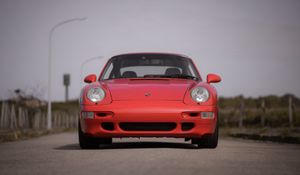 Превью обои porsche 993, porsche, машина, спорткар, красный, старый