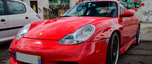 Превью обои porsche 996 carrera, porsche, красный, спорткар