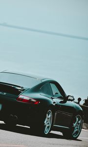 Превью обои porsche 997 carrera s, porsche, вид сбоку, стиль, черный