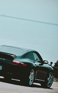 Превью обои porsche 997 carrera s, porsche, вид сбоку, стиль, черный