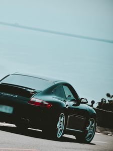 Превью обои porsche 997 carrera s, porsche, вид сбоку, стиль, черный