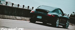 Превью обои porsche 997 carrera s, porsche, вид сбоку, стиль, черный