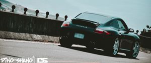 Превью обои porsche 997 carrera s, porsche, вид сбоку, стиль, черный