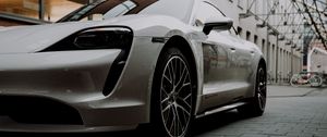 Превью обои porsche, автомобиль, белый, вид сбоку