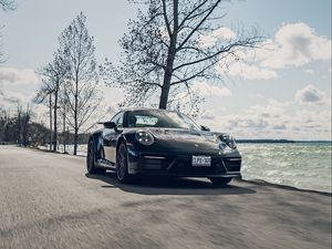 Превью обои porsche, автомобиль, спорткар, движение