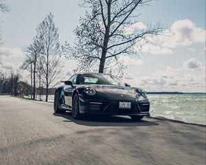 Превью обои porsche, автомобиль, спорткар, движение