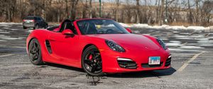 Превью обои porsche boxster s, porsche, автомобиль, красный, стоянка