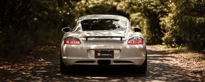 Превью обои porsche cayman s, porsche, машина, спорткар, белый, вид сзади