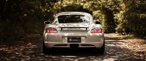 Превью обои porsche cayman s, porsche, машина, спорткар, белый, вид сзади