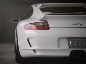 Превью обои porsche gt3, porsche, машина, белый, вид сзади