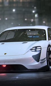 Превью обои porsche, mission e, вид спереди, спорткар