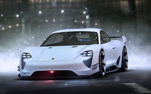 Превью обои porsche, mission e, вид спереди, спорткар