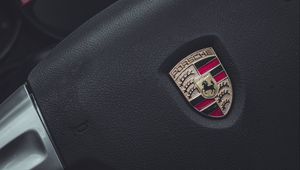 Превью обои porsche, руль, автомобиль, спидометр