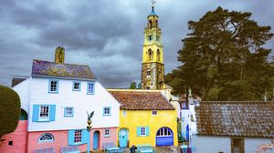 Превью обои портмейрион, северный уэльс, уэльс, здания, архитектура, фасад