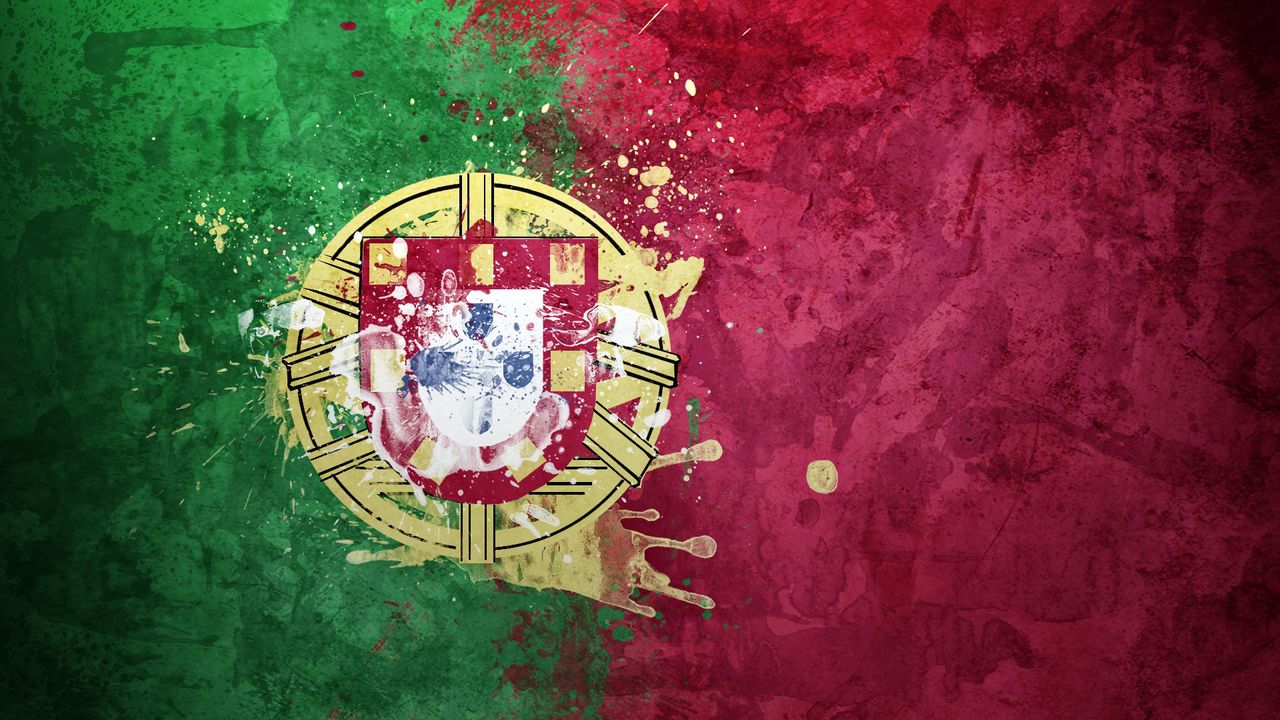 Обои португалия, флаг, герб, республика, фон, текстура, символика