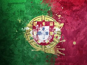 Превью обои португалия, флаг, герб, республика, фон, текстура, символика