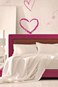 Превью обои постель, комната, романтика, сердце, дизайн