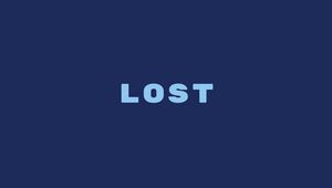 Превью обои потерянный, lost, слово, надпись, минимализм, синий