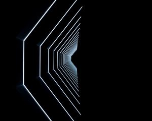 Превью обои поверхность, полосы, линии, неон, черный