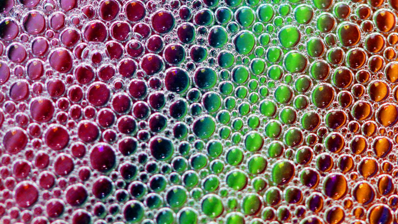 Обои поверхность, пузыри, разноцветный